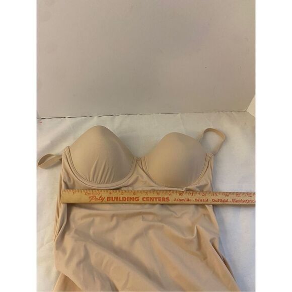 Maidenform slimming full shapewear suit snaps beige 38b rn#15763 Nylon Blend - Picture 3 of 6